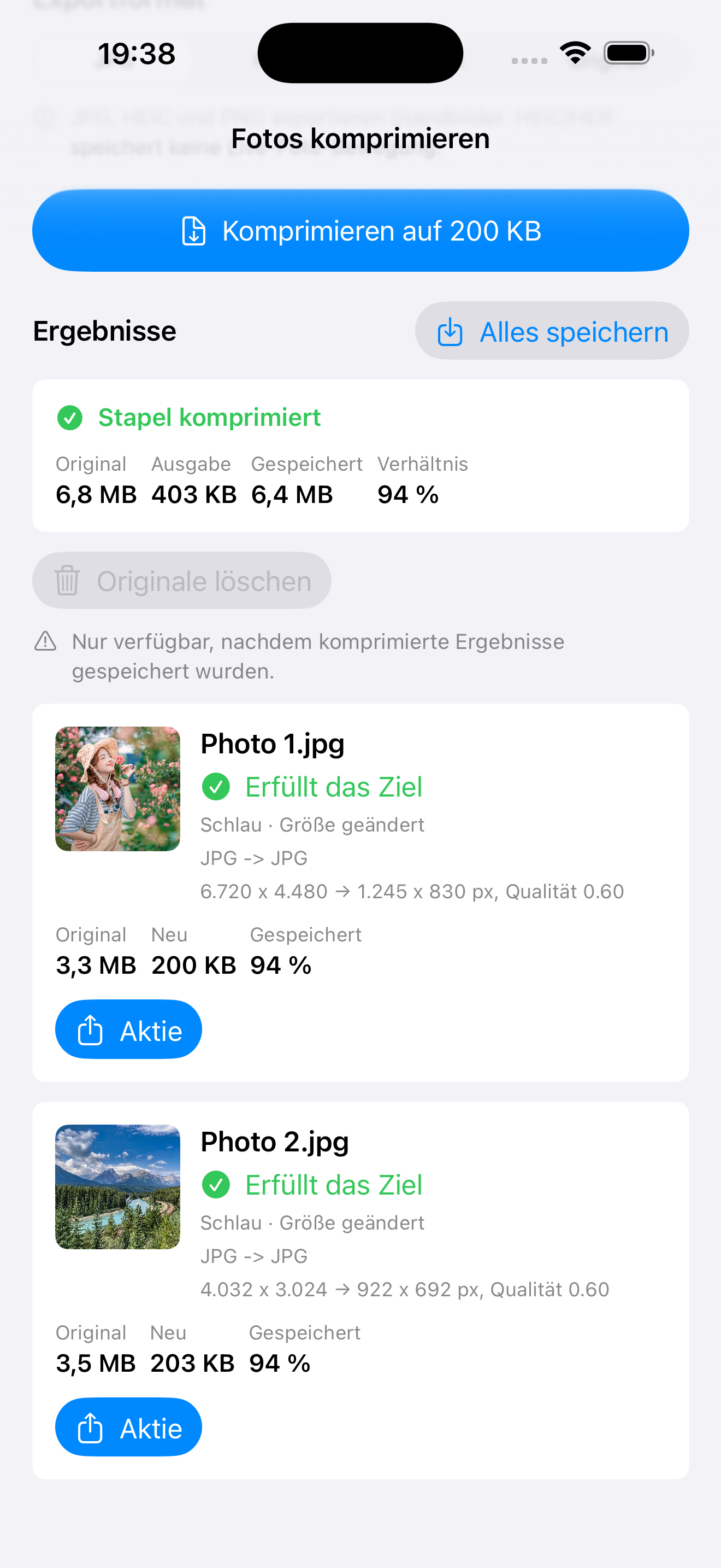 Stapel und Teilen