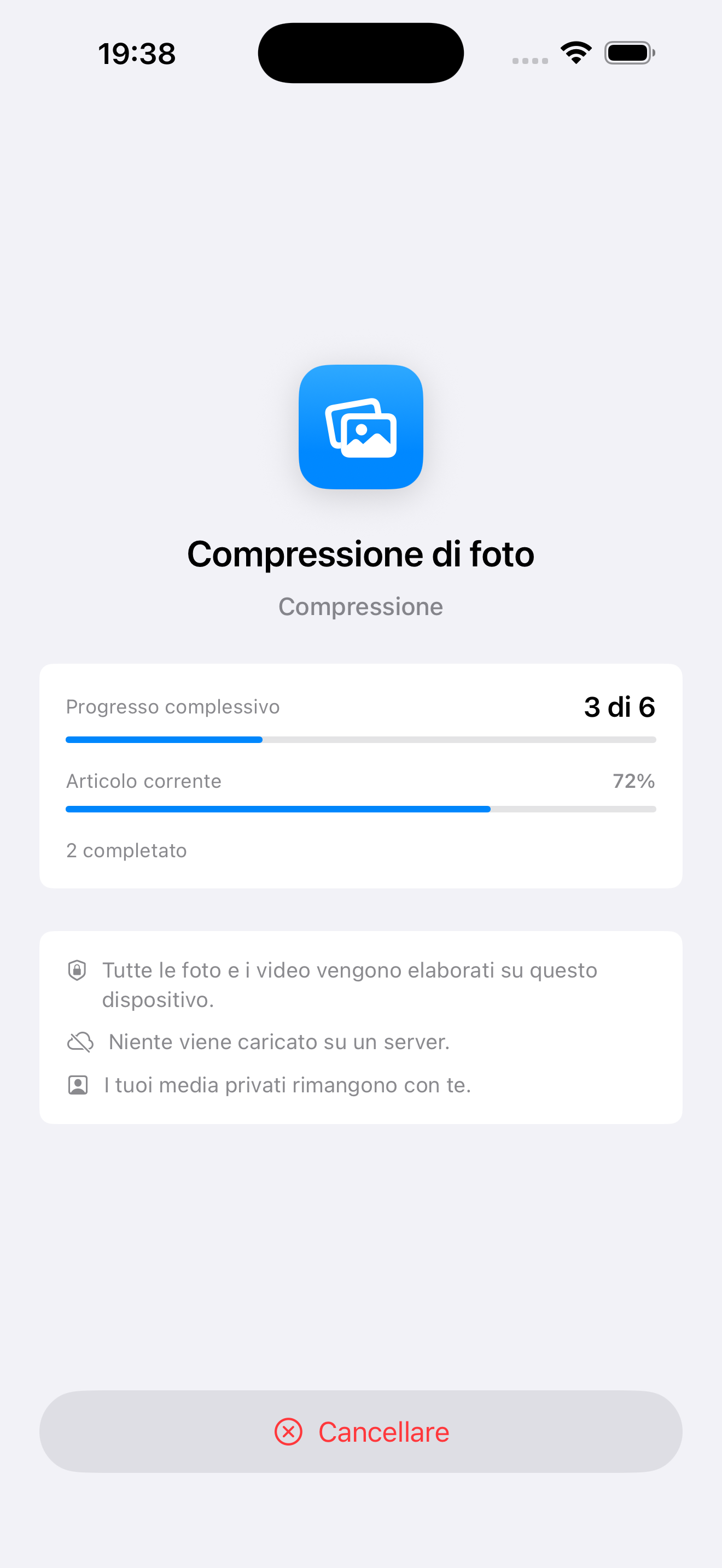 Elaborazione privata sul dispositivo