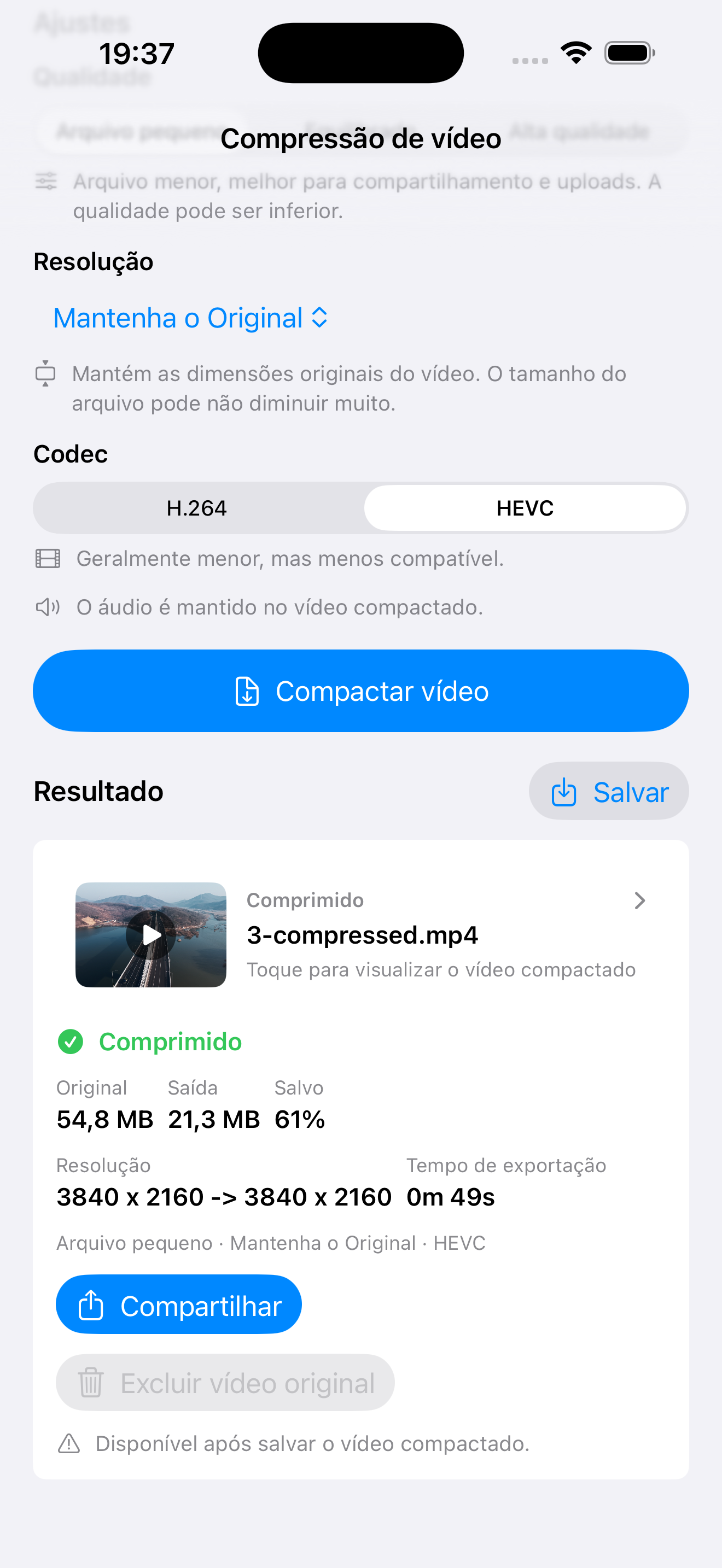 Reduzir vídeos